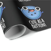 Niedlich als Button-Funny-Nähen Puff Dark BG Geschenkpapier (Rolleneckpunkt)