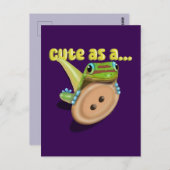 Niedlich als Button — GECKO Postkarte (Vorne/Hinten)