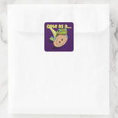Niedlich als Button — GECKO Quadratischer Aufkleber (Tasche)