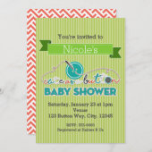 NIEDLICH als BUTTON Green Baby Shower Einladungen (Vorne/Hinten)