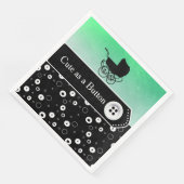 Niedlich als Button-Green- und Black-Baby-Dusche Serviette (Ecke)