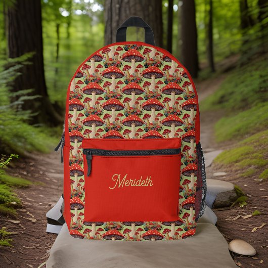 Niedlich als Button oder Morel Mushroom Red Sage M Bedruckter Rucksack