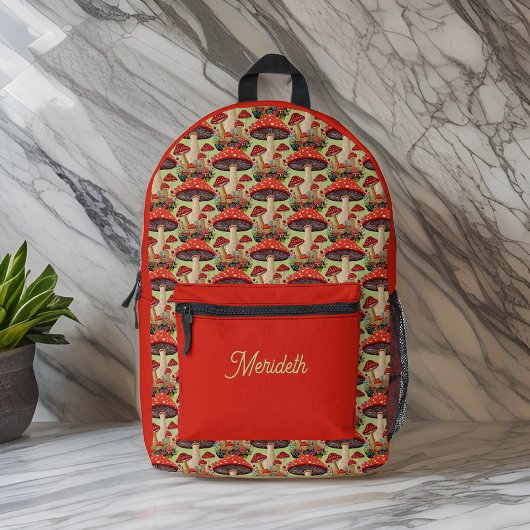 Niedlich als Button oder Morel Mushroom Red Sage M Bedruckter Rucksack