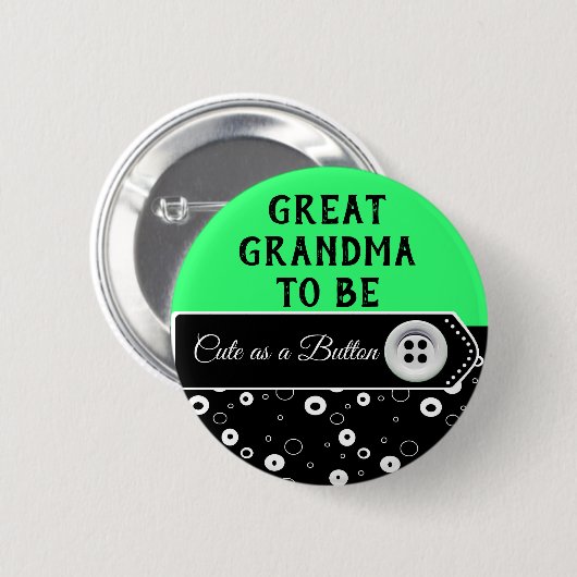 Niedlich als Button Oma to Be Baby Shooting Button (Vorne & Hinten)