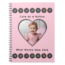Niedlich als Button Pink Baby Erinnerungen Journal Notizblock