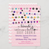 NIEDLICH ALS BUTTON Pink Baby Shower Einladungen (Vorne/Hinten)