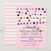 NIEDLICH ALS BUTTON Pink Baby Shower Einladungen (Vorne/Hinten)