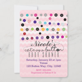 NIEDLICH ALS BUTTON Pink Baby Shower Einladungen