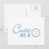 Niedlich als Button Postkarte (Vorne/Hinten)
