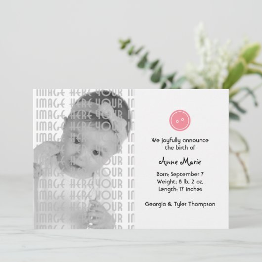 Niedlich als Button (rosa) Ankündigung (Stehend Vorderseite)