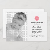 Niedlich als Button (rosa) Ankündigung (Vorne/Hinten)