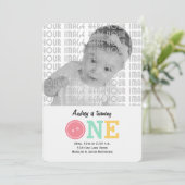 Niedlich als Button (rosa) Einladung (Stehend Vorderseite)