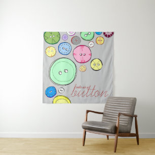Niedlich als Button-Tapisserie Wandteppich