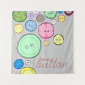 Niedlich als Button-Tapisserie Wandteppich (Vorderseite)