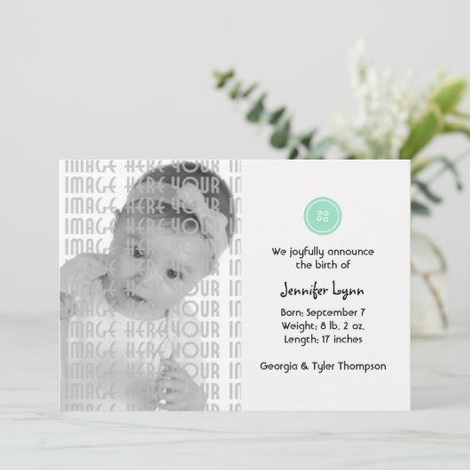 Niedlich als Button (Türkis) Ankündigung (Stehend Vorderseite)