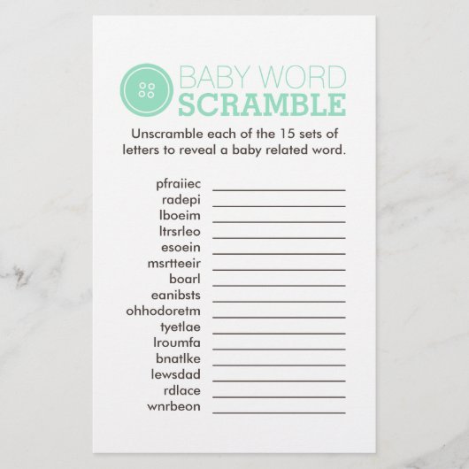 Niedlich als Button (Türkis) Flyer (Vorne)