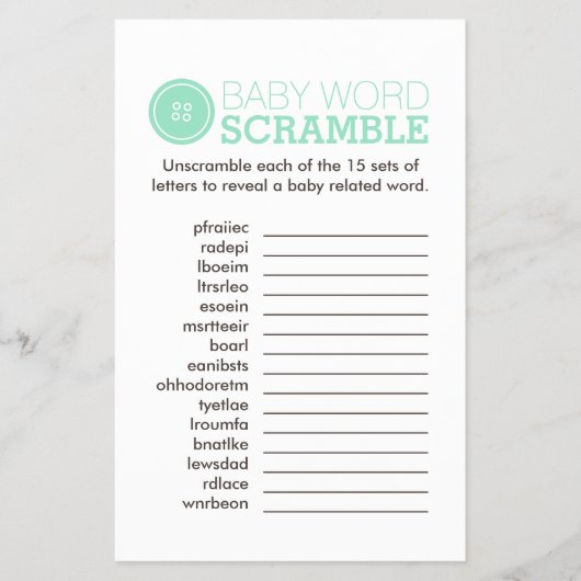 Niedlich als Button (Türkis) Flyer (Vorne)