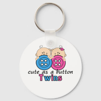 Niedlich als Button Twin Girl & Boy Schlüsselanhänger