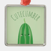 Niedlich als Cucumber Funny Kawaii Cutecumber Name Ornament Aus Metall (Vorne)