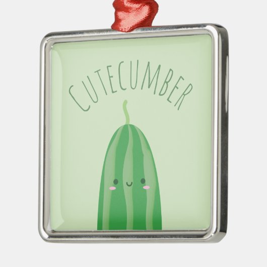 Niedlich als Cucumber Funny Kawaii Cutecumber Name Ornament Aus Metall (Links)