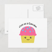 Niedlich als Cupcake Postkarte (Vorne/Hinten)