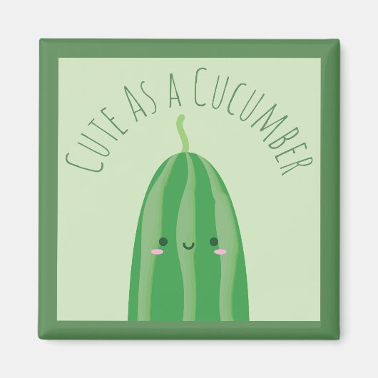 Niedlich als Gurke Funny Cutecumber Magnet (Vorne)