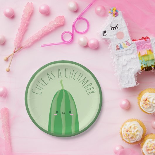 Niedlich als Gurke Funny Cutecumber Pappteller (Party)