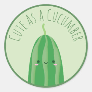 Niedlich als Gurke Funny Cutecumber Runder Aufkleber