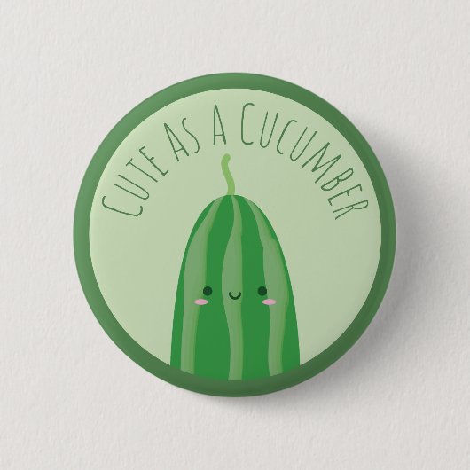 Niedlich als Gurke Funny Kawaii Cutecumber Button (Vorderseite)