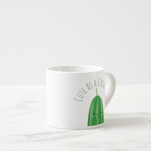 Niedlich als Gurke Funny Kawaii Cutecumber Espressotasse (Vorderseite Rechts)