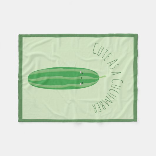 Niedlich als Gurke Funny Kawaii Cutecumber Fleecedecke (Vorderseite (Horizontal))