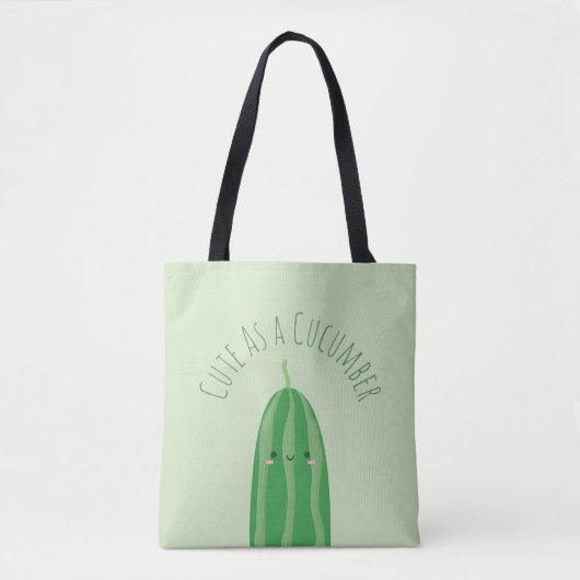 Niedlich als Gurke Funny Kawaii Cutecumber Tasche (Vorderseite)