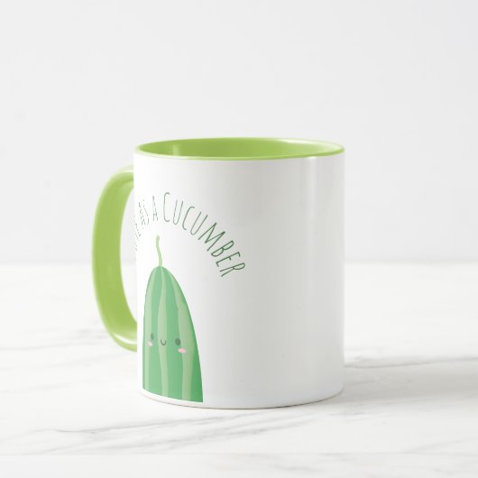 Niedlich als Gurke Funny Kawaii Cutecumber Tasse (Vorderseite Links)