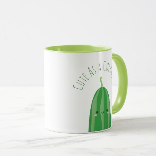 Niedlich als Gurke Funny Kawaii Cutecumber Tasse (VorderseiteRechts)