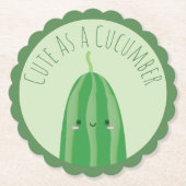 Niedlich als Gurke Funny Kawaii Cutecumber Untersetzer (Vorderseite)