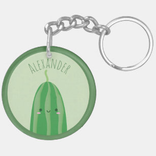 Niedlich als Gurke lustiger Kawaii Cutecumber Name Schlüsselanhänger