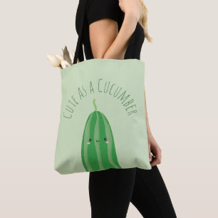 Niedlich als Gurke lustiges Kawaii Cutecumber Tasche