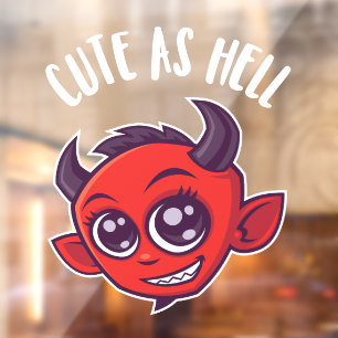 Niedlich als Hell Devil Fensteraufkleber