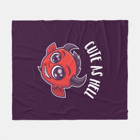 Niedlich als Hell Devil Fleecedecke (Vorderseite (Horizontal))
