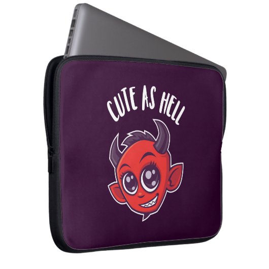 Niedlich als Hell Devil Laptopschutzhülle (Vorne Rechts)