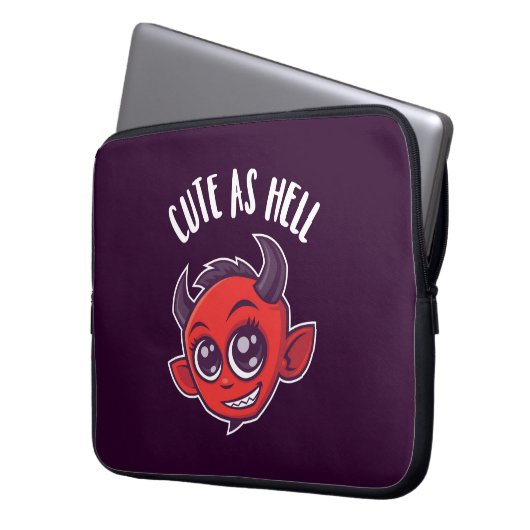 Niedlich als Hell Devil Laptopschutzhülle (Vorderseite Links)