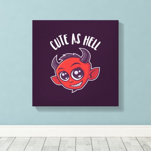 Niedlich als Hell Devil Leinwanddruck (Insitu (Holzboden))