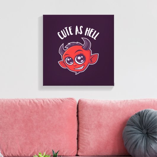 Niedlich als Hell Devil Leinwanddruck (Insitu (Wohnzimmer))