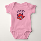 Niedlich als Hell Devil mit dunklem Text Baby Strampler (Vorderseite)