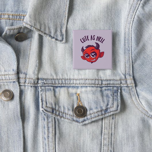 Niedlich als Hell Devil mit dunklem Text Button (Beispiel)