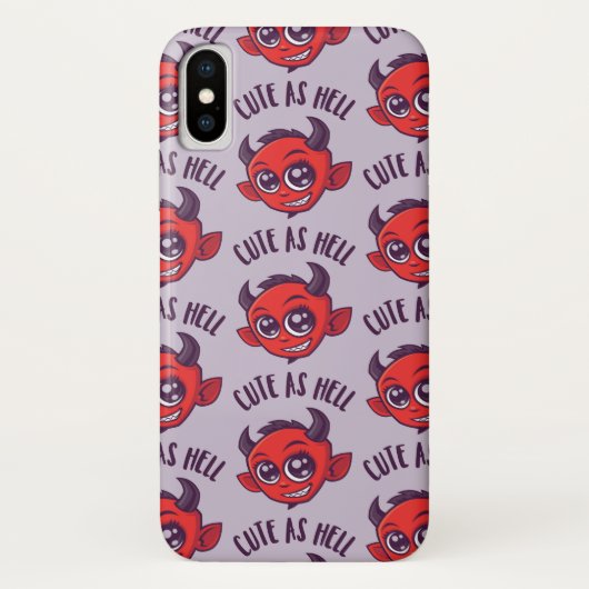 Niedlich als Hell Devil mit dunklem Text Case-Mate iPhone Hülle (Rückseite)