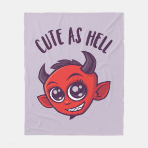 Niedlich als Hell Devil mit dunklem Text Fleecedecke