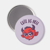 Niedlich als Hell Devil mit dunklem Text Magnet (Vorderseite/Rückseite)