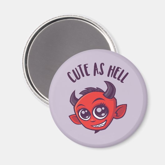 Niedlich als Hell Devil mit dunklem Text Magnet (Vorderseite/Rückseite)
