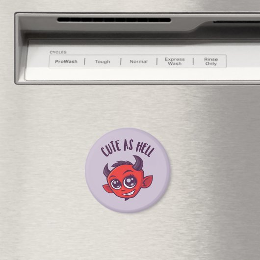 Niedlich als Hell Devil mit dunklem Text Magnet (In Situ (Geschirrspüler))